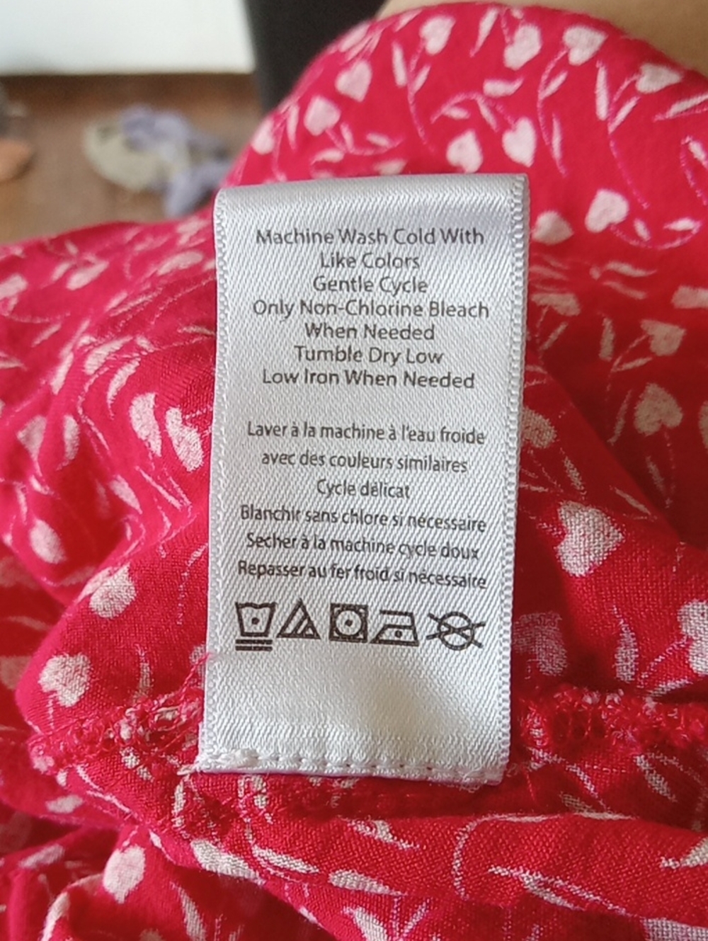 ColdWater Creek Pink-Red Button Front Floral Shirt - Picture 5 of 5